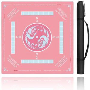 American Mahjong Mat (31.5"x31.5") with Carrying Bag for Table, Anti-Slip Noise-